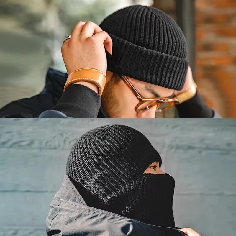 Men Winter Skullies Beanies Ha - Muffler Men Wool ulasan dan harga