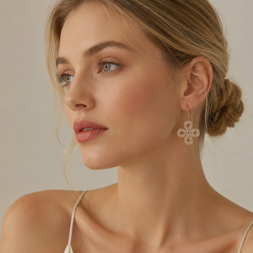 Ear Drop Earrings Bow Knot Bra - Tie Clip Silver ulasan dan harga