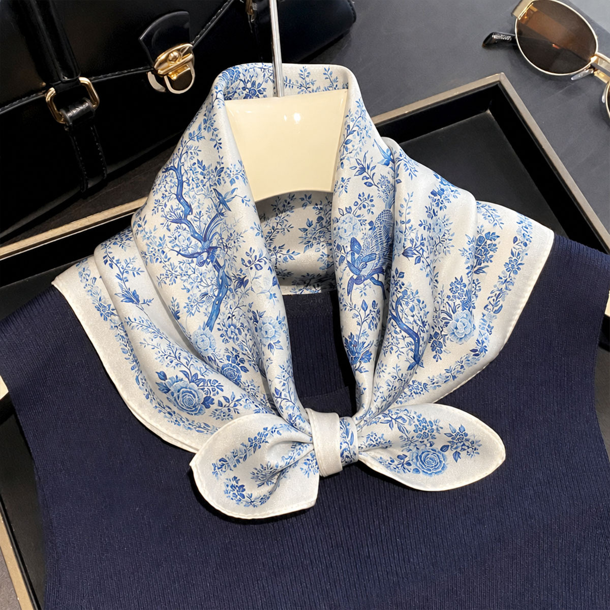 100% Real Silk Scarf Women Squ - Scarf Silk Square ulasan dan harga