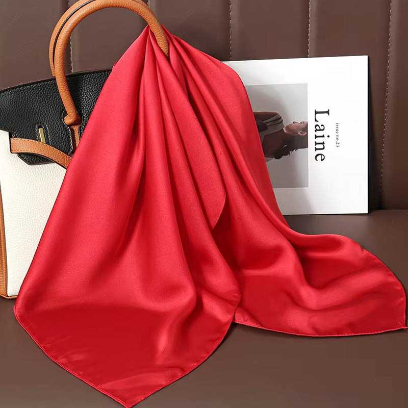 Luxury Solid Color Silk Square - Scarf Silk Square ulasan dan harga