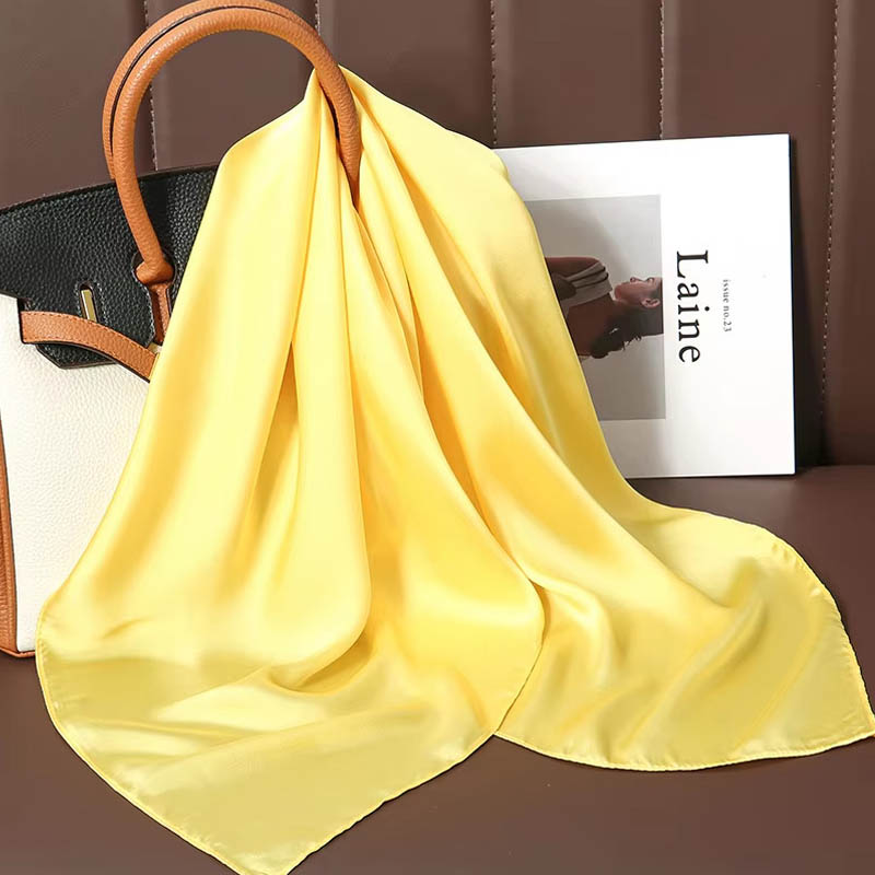 Luxury Solid Color Silk Square - Scarf Silk Square ulasan dan harga