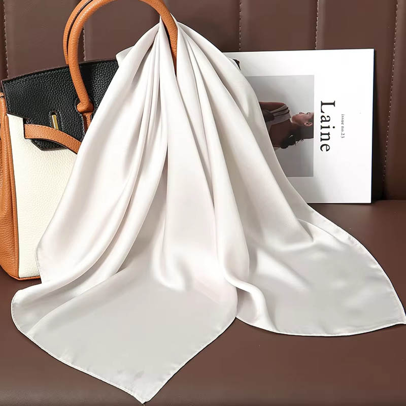 Luxury Solid Color Silk Square - Scarf Silk Square ulasan dan harga