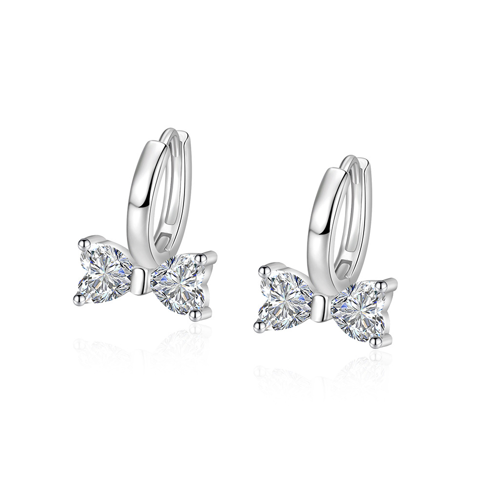 925 Sterling Silver Cute Bow H - Tie Clip Silver ulasan dan harga