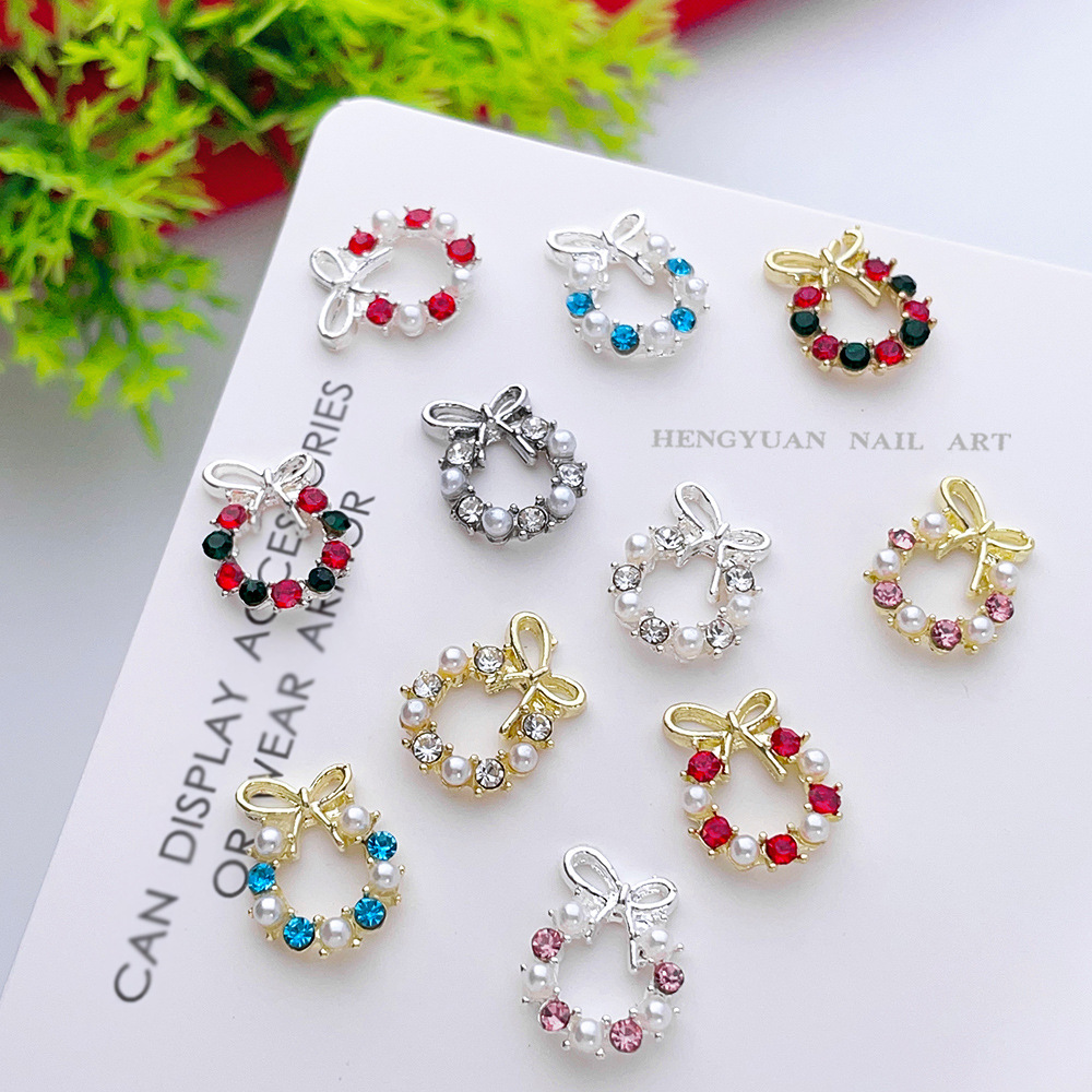 Christmas Wreath Nail Charms 3 - Tie Clip Silver ulasan dan harga