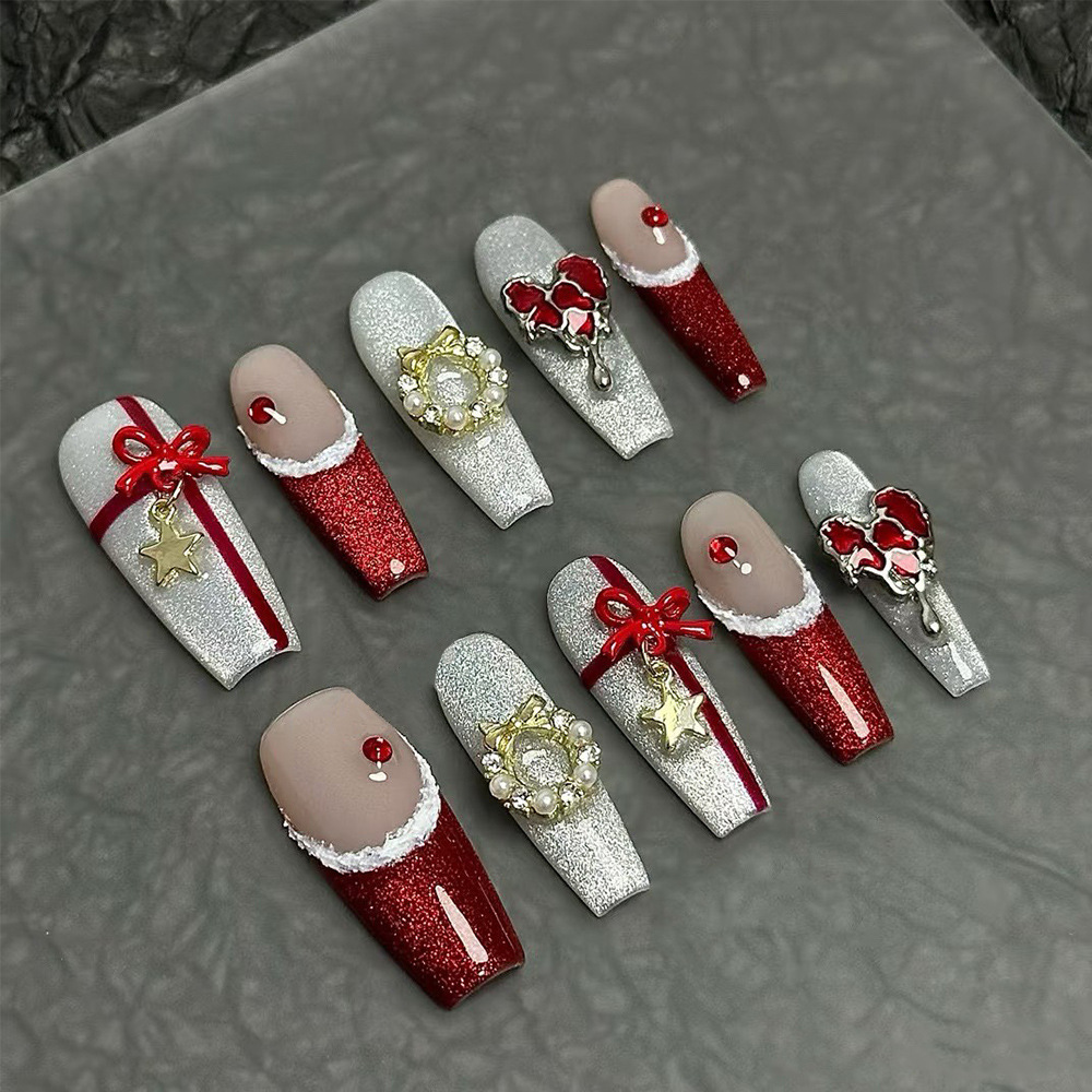 Christmas Wreath Nail Charms 3 - Tie Clip Silver ulasan dan harga
