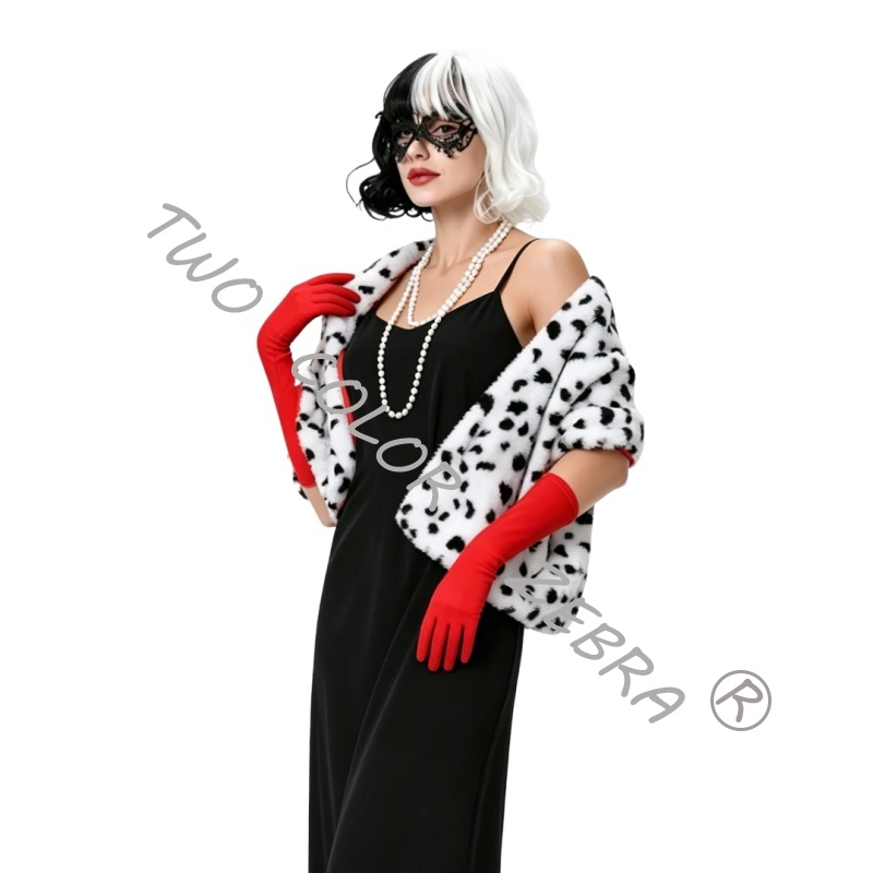 Cruella Deville Cosplay Costum - Face Scarf Mask ulasan dan harga